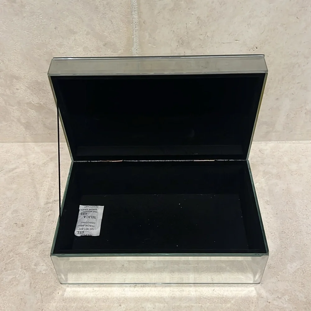 American Atelier Mirrored Jewelry Box Monogram A Pearl